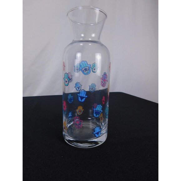Hamsa Evil Eye Carafe Glass Decanter Witchy - Picture 2 of 10